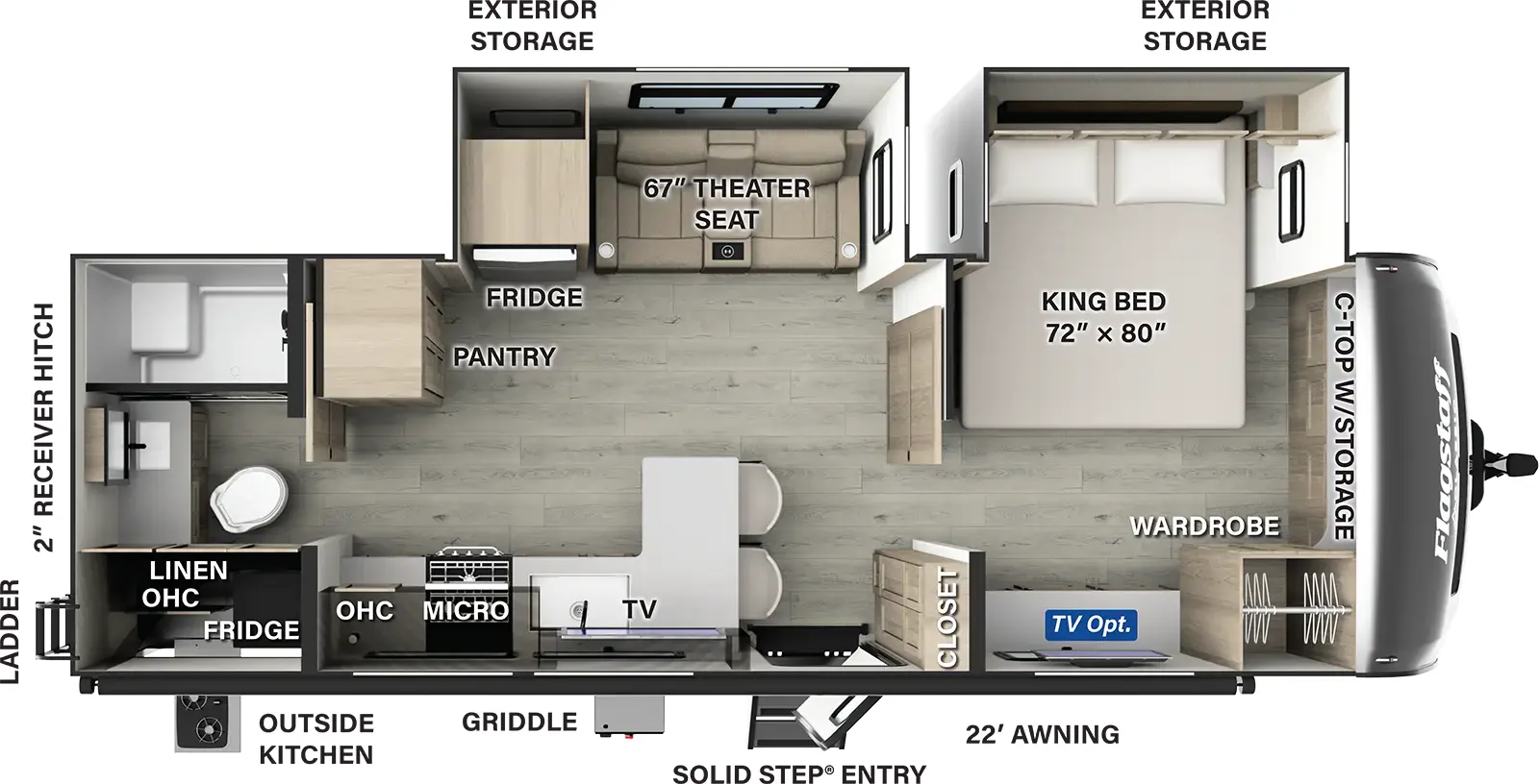 Flagstaff Classic Travel Trailers 826KBS Floorplan